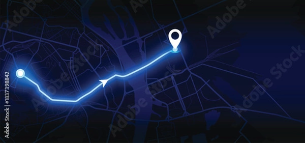 Obraz Kyiv GPS Map – Blue Vector Navigation