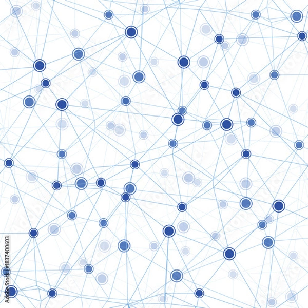 Fototapeta Abstract Network of Blue Dots and Lines connection