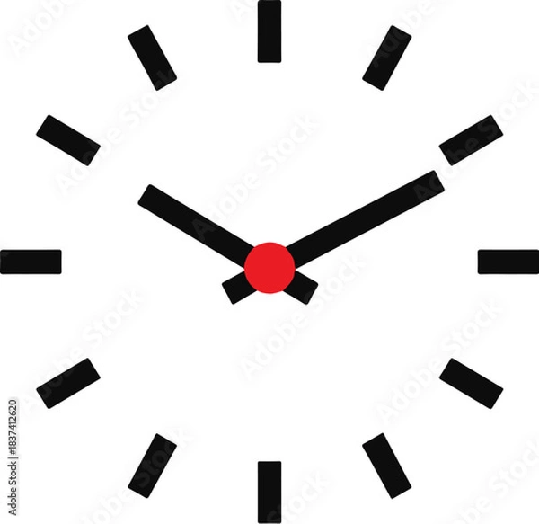 Fototapeta Minimalist analog clock vector