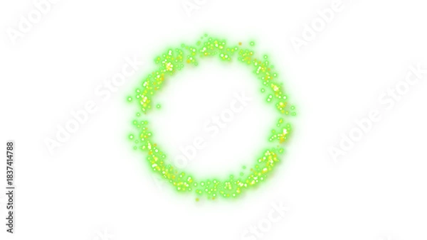 Obraz Green Magic Particle Explosion – Transparent Background