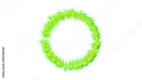 Obraz Green Magic Particle Explosion – Transparent Background