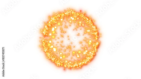 Obraz Gold Magic Particle Explosion – Transparent Background