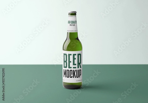 Obraz Front View Beer Bottle Mockup