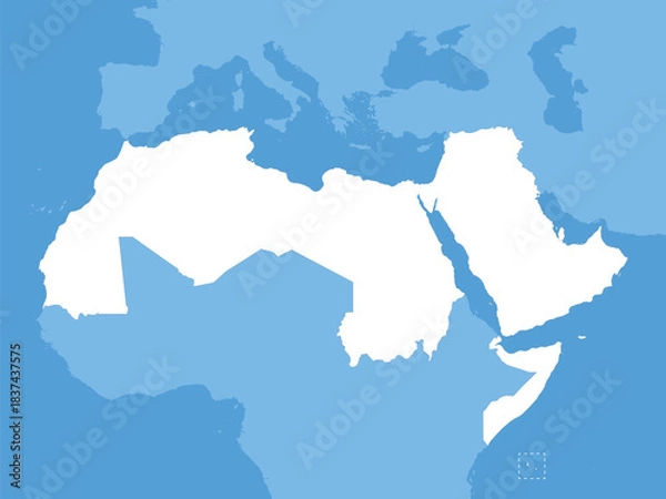 Fototapeta Arab World Map, Map of All Countries of Middle East and North Africa