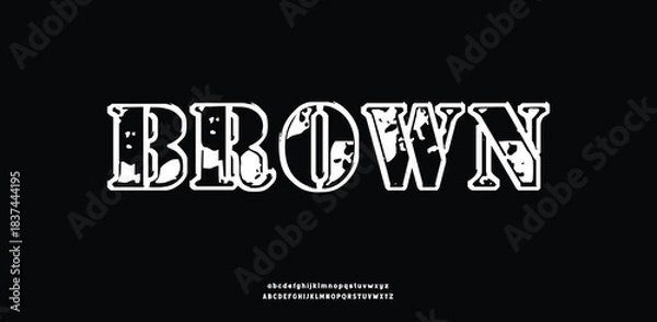 Obraz A vintage western-style display font with decorative serifs and textured details for bold, rustic designs.