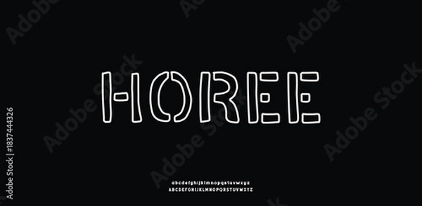 Obraz A quirky outlined display font with decorative shapes that create a fun, playful, and eye-catching design.