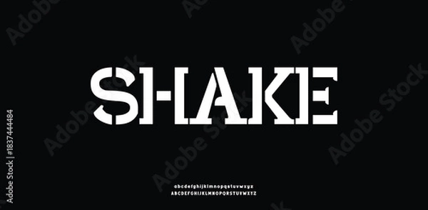 Fototapeta A bold, stencil-inspired display font with strong cuts and industrial character for impactful headlines.