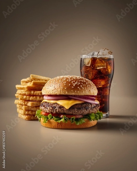 Fototapeta hamburger and cola
