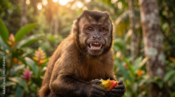 Obraz Cute Monkey Portrait in Jungle	