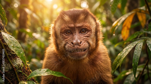 Obraz Cute Monkey Portrait in Jungle	