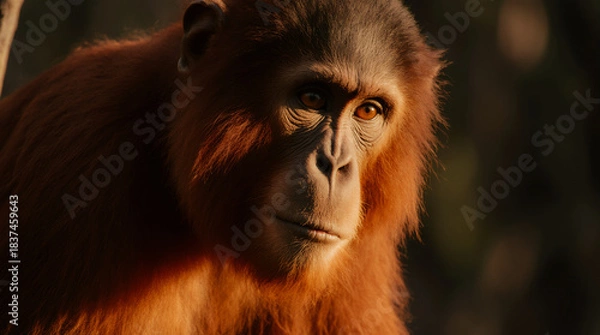 Obraz Cute Monkey Portrait in Jungle	