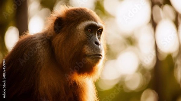 Obraz Cute Monkey Portrait in Jungle	