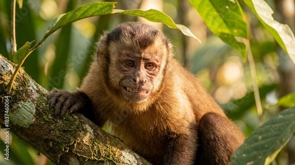 Obraz Cute Monkey Portrait in Jungle	