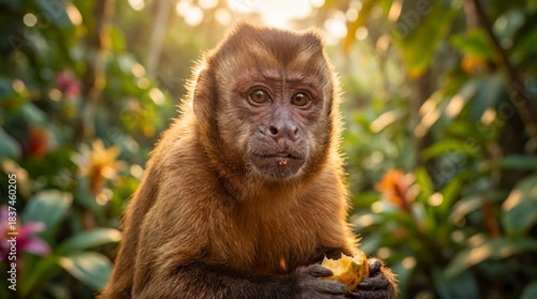 Obraz Cute Monkey Portrait in Jungle	