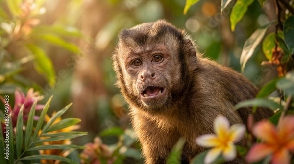 Obraz Cute Monkey Portrait in Jungle	