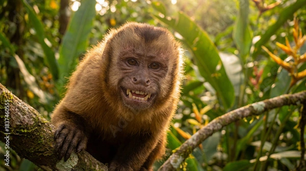 Obraz Cute Monkey Portrait in Jungle	