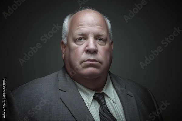 Obraz Senior executive man in suit with serious expression