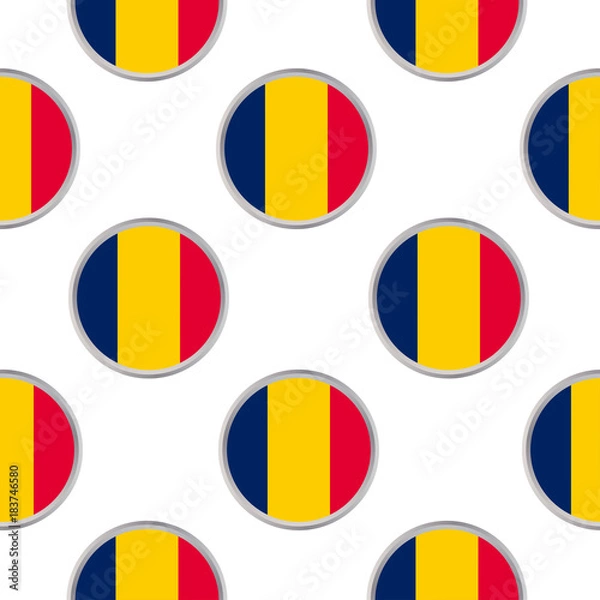 Fototapeta Seamless pattern from the circles with flag Republic of Chad