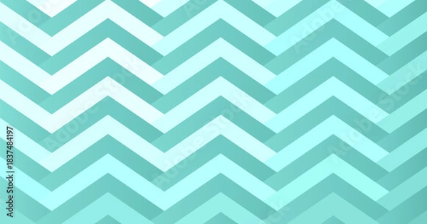 Obraz Abstract mint cyan chevron pattern background with zigzag lines creating dynamic geometric texture