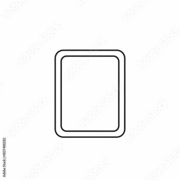 Fototapeta A simple, clean, black and white outline of a rectangular shape with rounded corners.