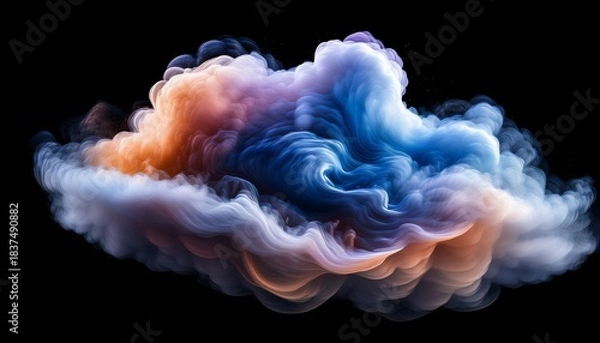 Obraz Harmonious Nebula Cloud Patterns Swirling In An Abstract Cloud Shape Isolated On A Transparent Background Generative Ai