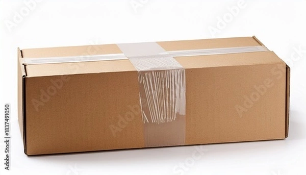 Obraz Fragile Tape Cardboard Box On White Background