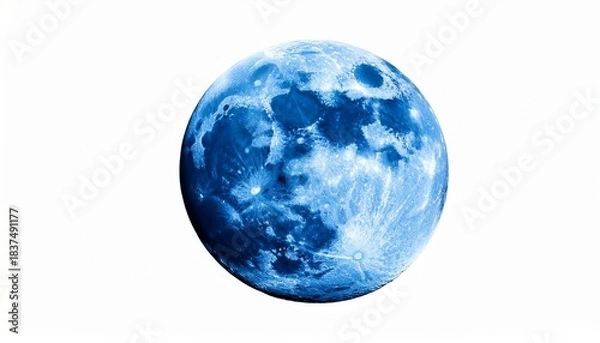 Obraz Blue Moon Isolated On White Background