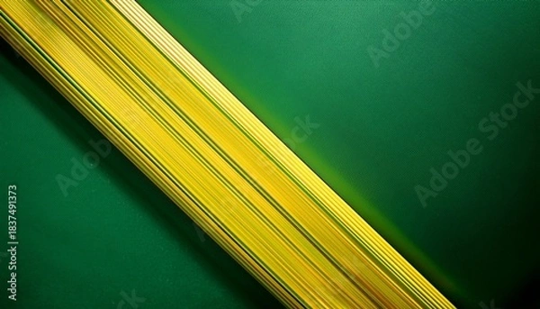 Obraz Green Background With Yellow Stripe