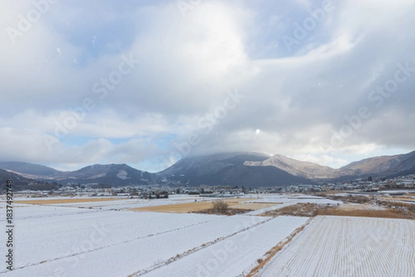 Obraz 湯布院の雪景色（大分県由布市湯布院）