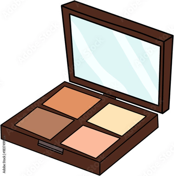Fototapeta High-Quality Cosmetic Eye Shadow Palette with Six Beautiful Shades Ideal for Creating Versatile Makeup Styles