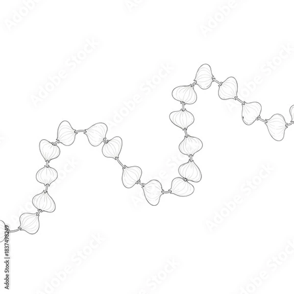 Obraz Clover garland line art for St Patrick’s Day decorations and festive border design