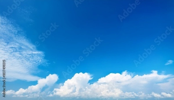 Fototapeta Blue Sky Background And White Clouds Soft Focus And Copy Space Horizontal Shape