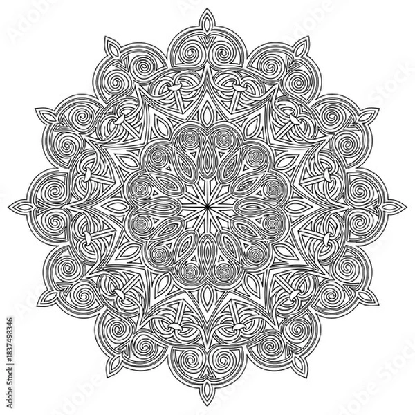 Obraz Intricate Celtic mandala illustration with ornamental patterns for coloring pages