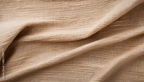 Fototapeta Beige Fabric Texture Detailed Canvas Weave Background Textile Cloth