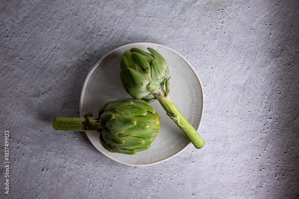 Obraz Artichokes on plate