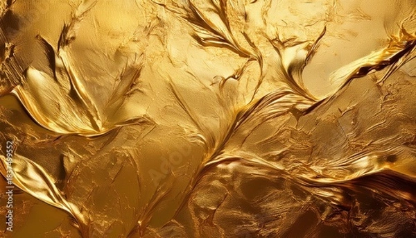Fototapeta Details Of Golden Texture Background Gold Color Paint Wall Luxury Golden Background And Wallpaper Gold Foil Or Wrapping Paper