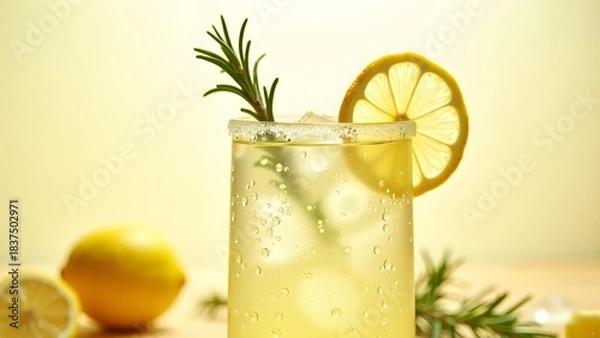Obraz Rosemary Lemonade with Splash and Crisp Citrus Tones