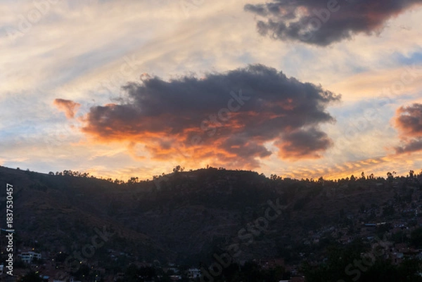 Obraz sunset in the mountains