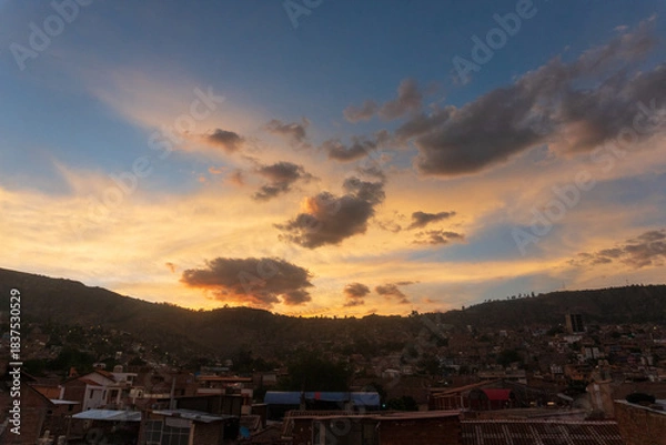 Obraz sunset over the city