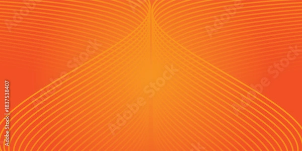 Obraz Vector abstract background with dynamic orange waves, lines and particles. vector