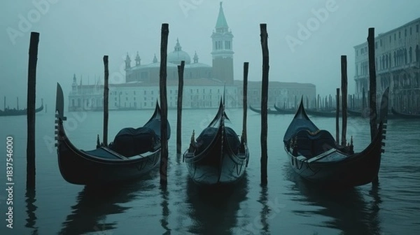 Obraz Misty Venice Gondolas
