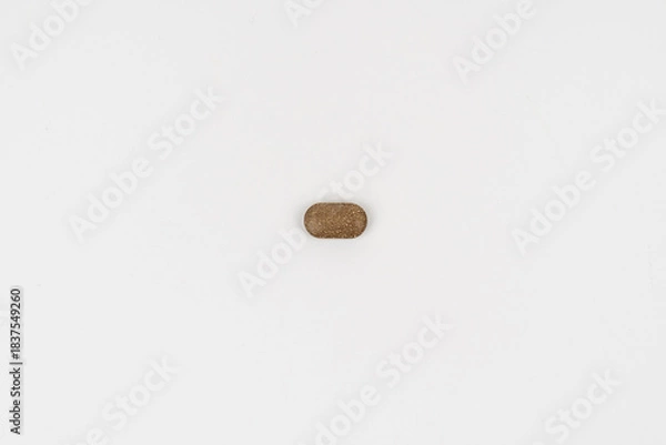 Obraz Single Brown Tablet on White Background