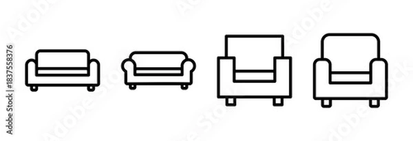 Fototapeta Sofa icon vector illustration. sofa sign and symbol. furniture icon