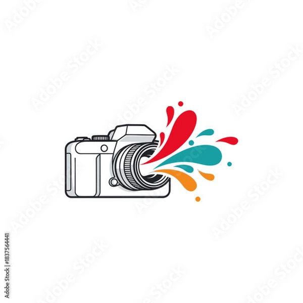 Fototapeta Splashing Colors from Camera Len