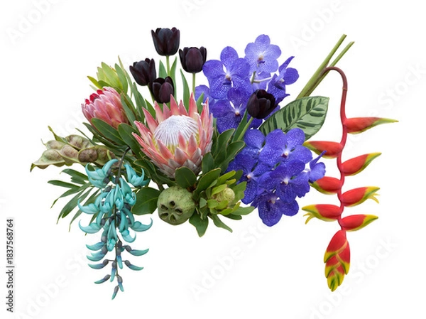 Obraz blumenstrauß auf weiß