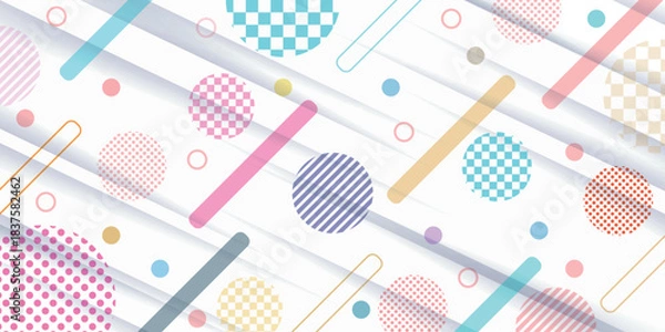 Obraz 立体　かわいい　カラフル　模様　背景