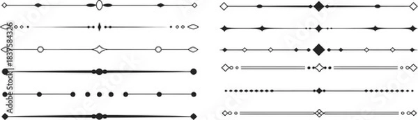 Fototapeta Collection of Abstract Graphic Line Dividers and Ornaments