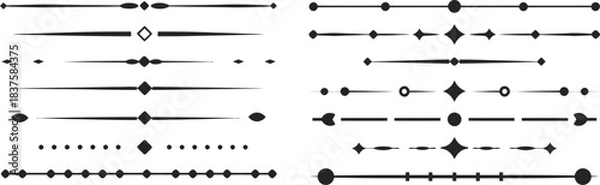 Fototapeta Set of ornamental lines, dividers, and separators for design elements