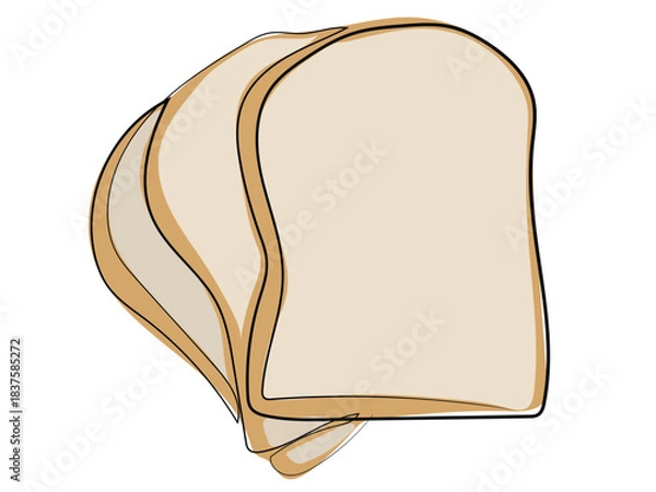 Obraz Bread in continuous line pattern