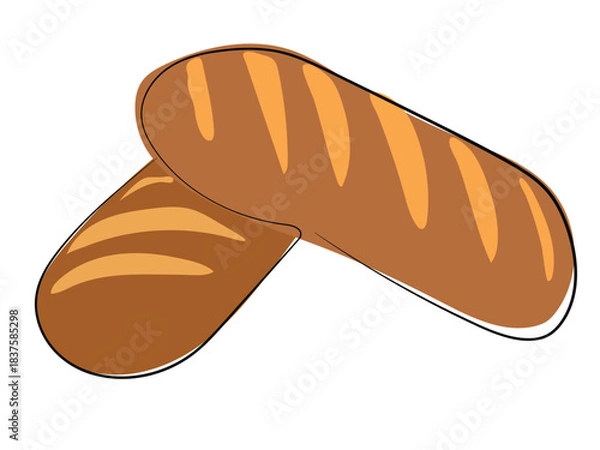 Obraz Bread in continuous line pattern